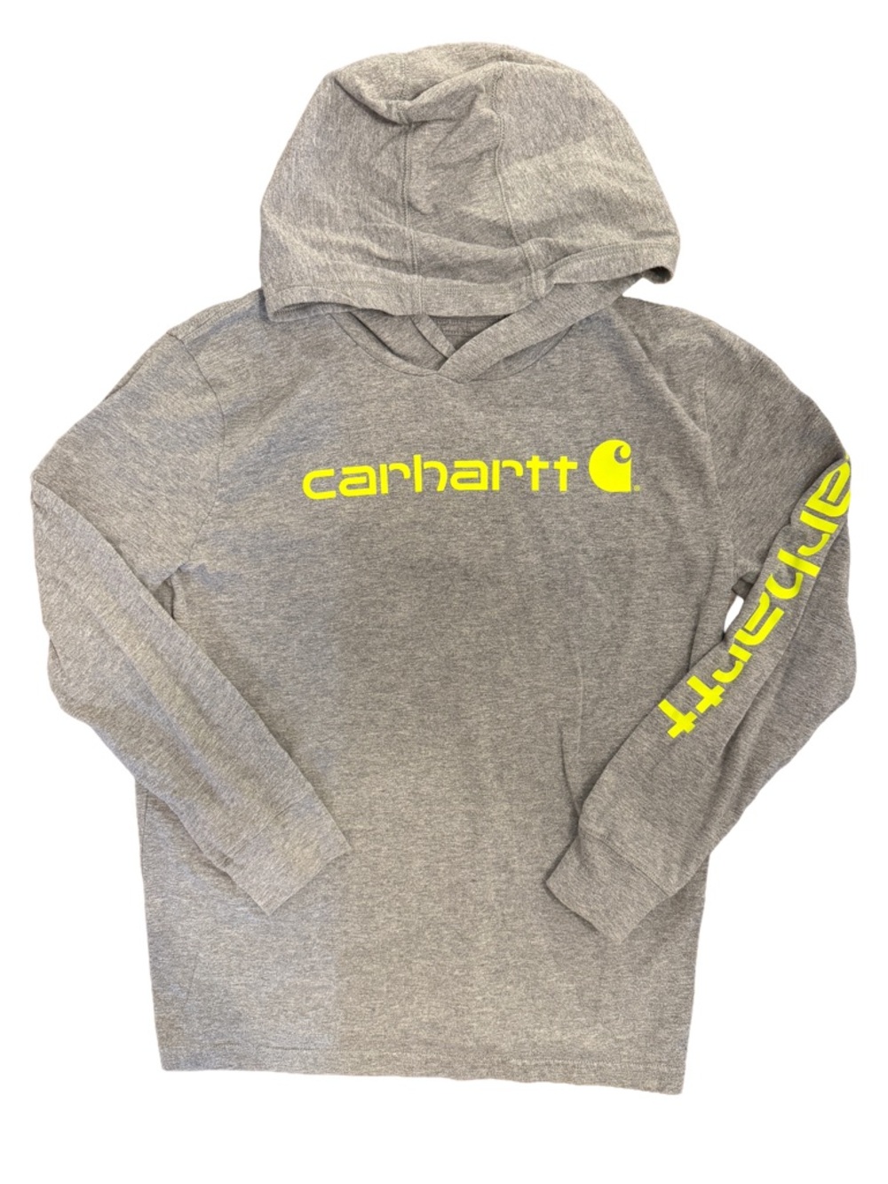 Carhartt Lightweight Hoodie Youth Medium (10/12) Gray with Neon Detail